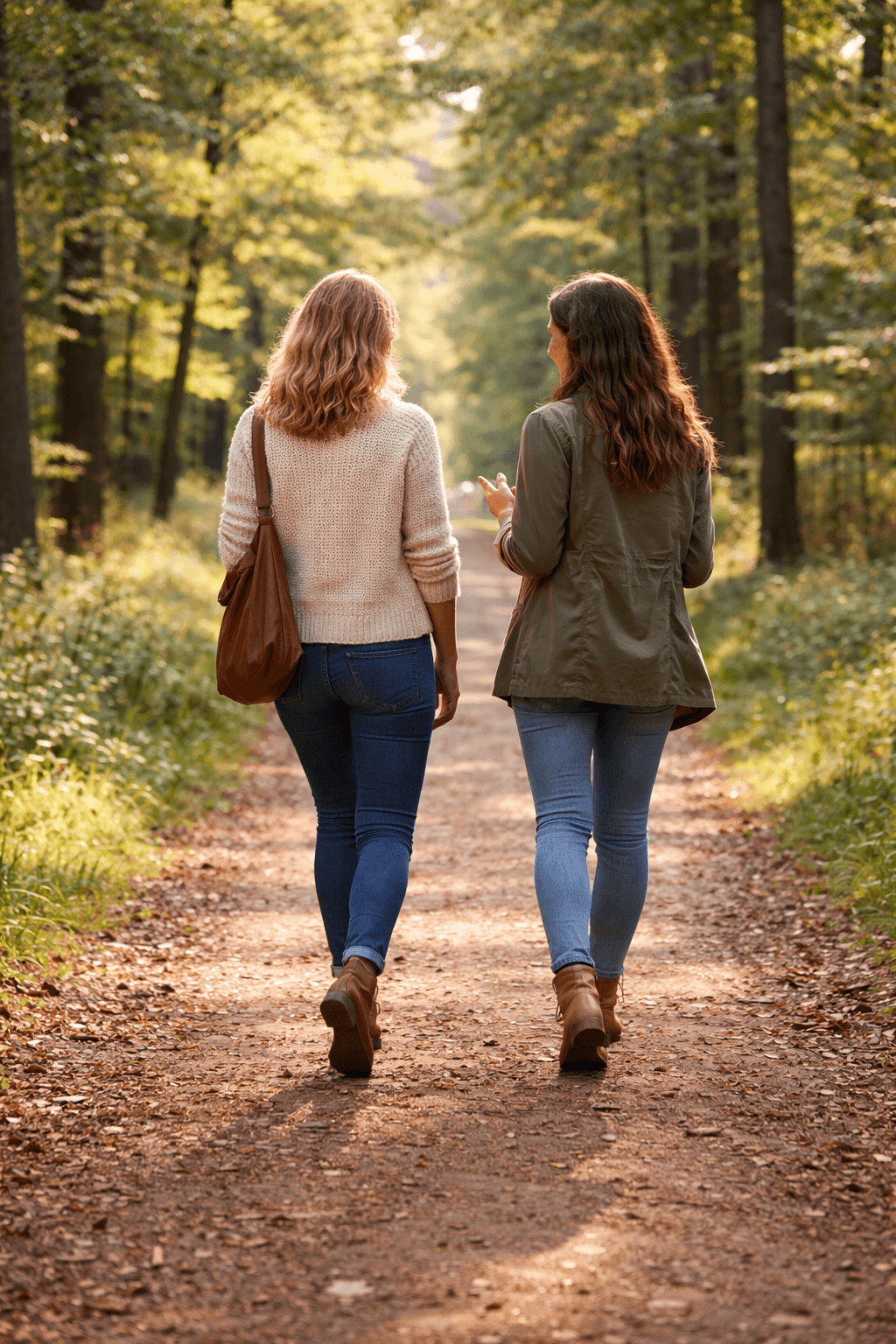 Outdoor walking coaching session in nature